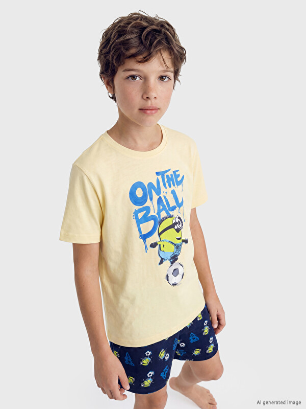 LCW Kids Minions چاپکراو کوڕان Shortie سێتی بیجامە