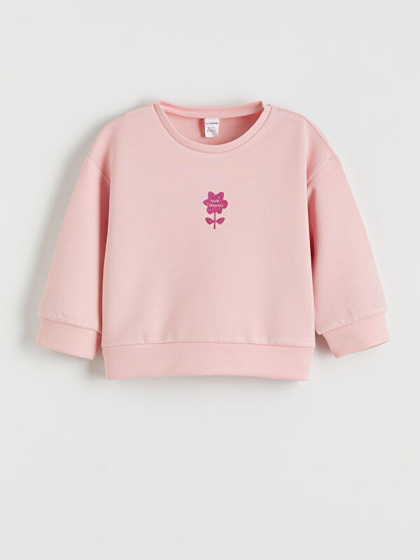 LCW Kids Baskılı Kız Çocuk Soft Touch Sweatshirt