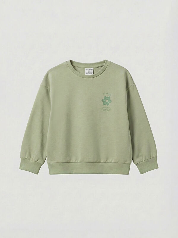 LCW Kids Baskılı Kız Çocuk Soft Touch Sweatshirt