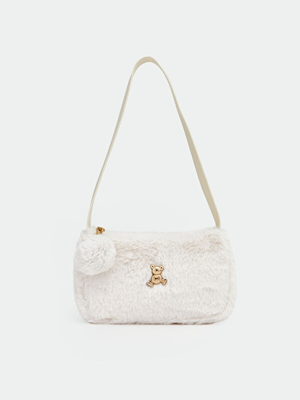 LCW ACCESSORIES Mädchen Plüsch Schultertasche mit Bärendesign