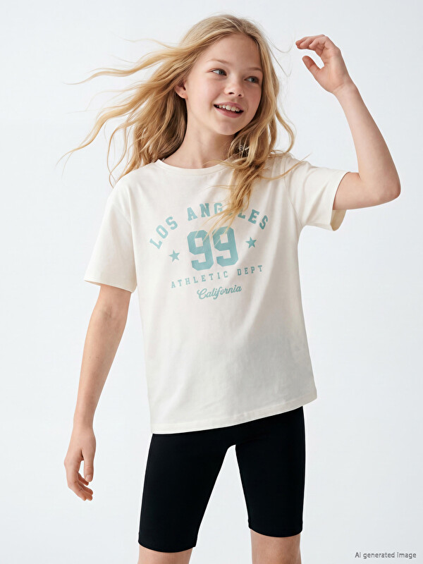LCW Kids Los Angeles Bedrucktes Mädchen-T-Shirt