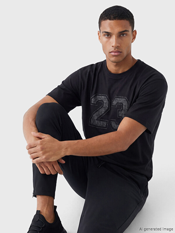 XSIDE ACTIVE Crew Neck Oversize Printed Men's Sports T-Shirt