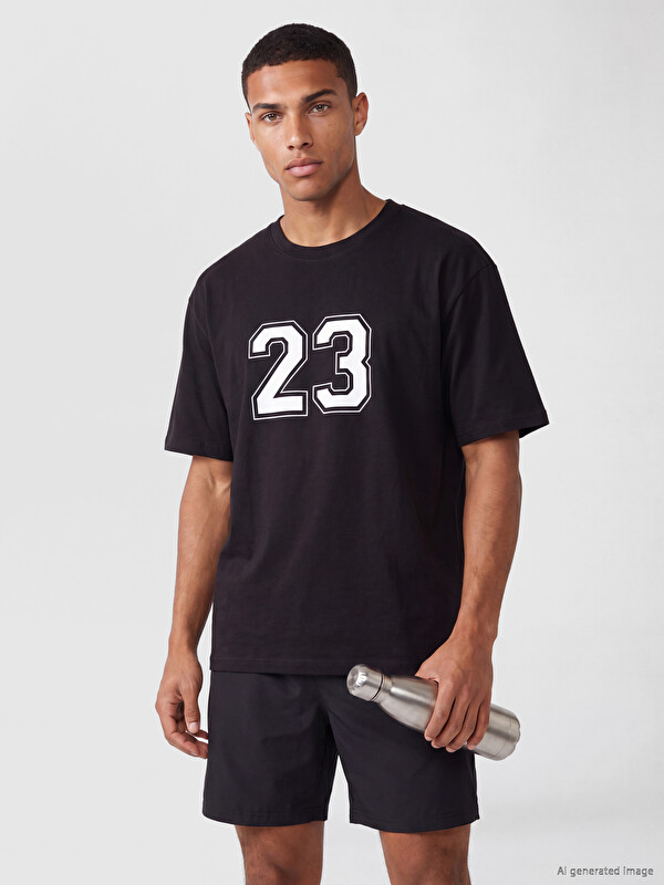 XSIDE ACTIVE Crew Neck Oversize Printed Men's Sports T-Shirt