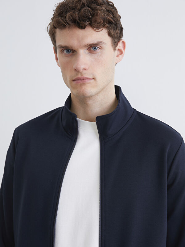 SOUTHBLUE Dik Yaka Erkek Fermuarlı Sweatshirt