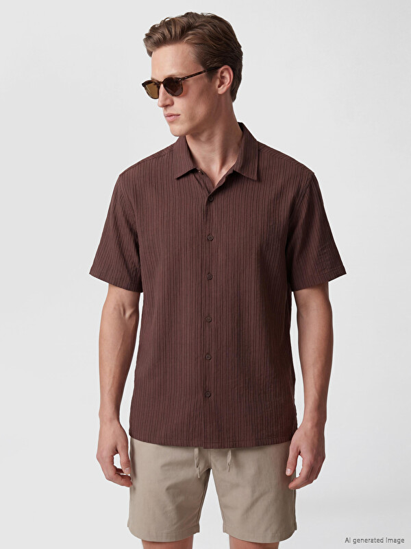 LCW Vision Regular Fit Çizgili Erkek Gömlek