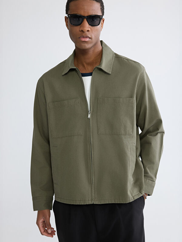 XSIDE Loose Fit Erkek Gabardin Gömlek Ceket