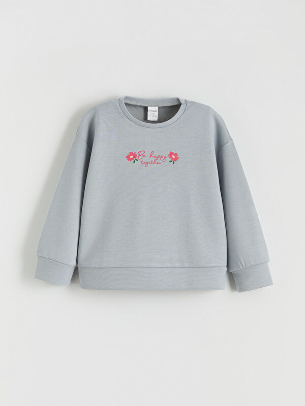 LCW Kids Bisiklet Yaka Kız Çocuk Sweatshirt