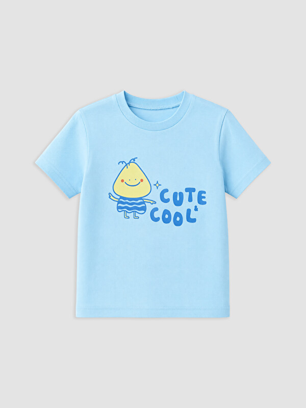 LCW Kids Bisiklet Yaka Baskılı Erkek Çocuk Tişört