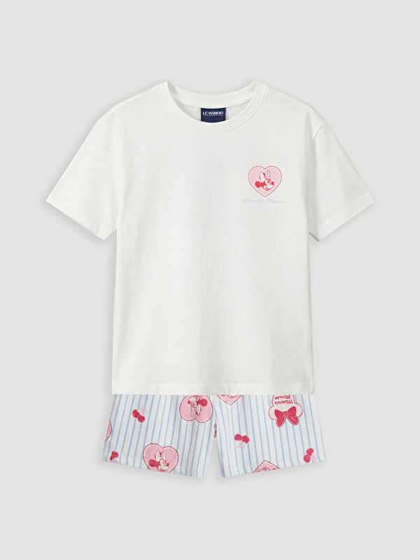 LCW Kids Djevojka EKRU Kratki pidžama set