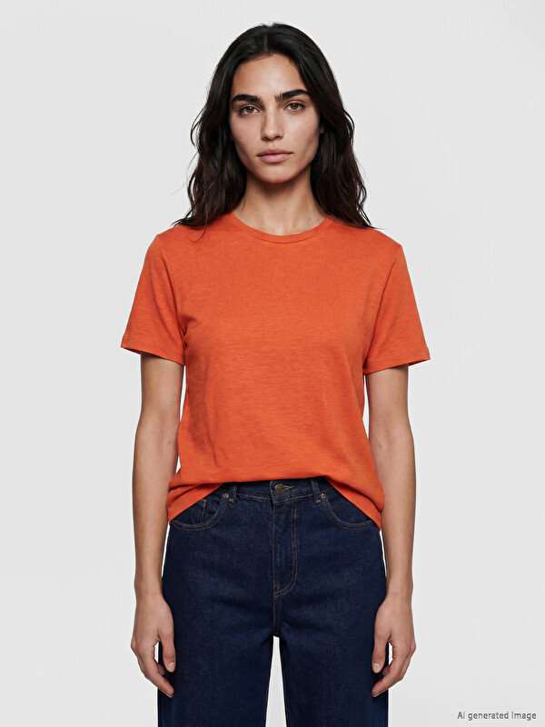 LC WAIKIKI Tricou pentru Femei cu Guler Rotund