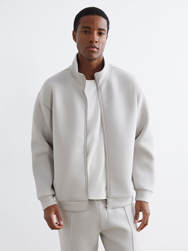 XSIDE Relaxed Fit Mock Neck Men's Zip-Up Sweatshirt
