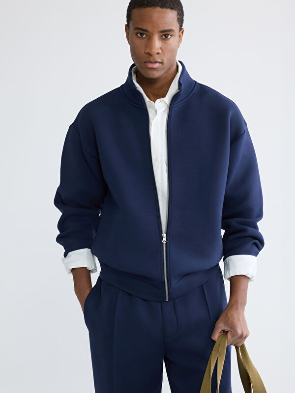 XSIDE Man NAVY Zip-Up Sweatshirt