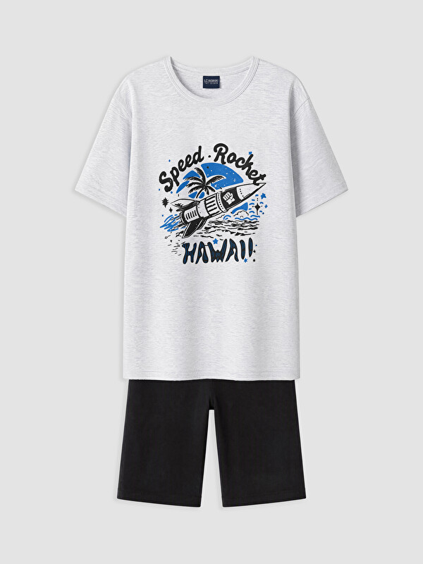 LC WAIKIKI Crew Neck Printed Boys' Pyjamas Set