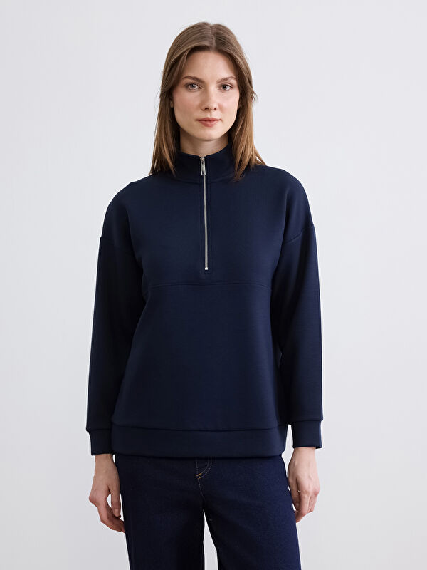 LCW Comfort Dik Yaka Soft Touch Kadın Sweatshirt		
