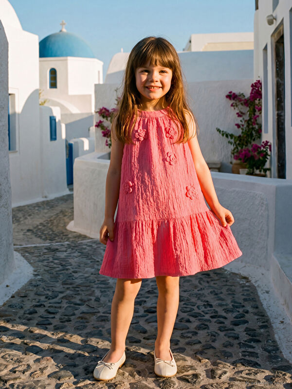 LCW Kids гүлді кестелі қыздарға арналған көйлек
