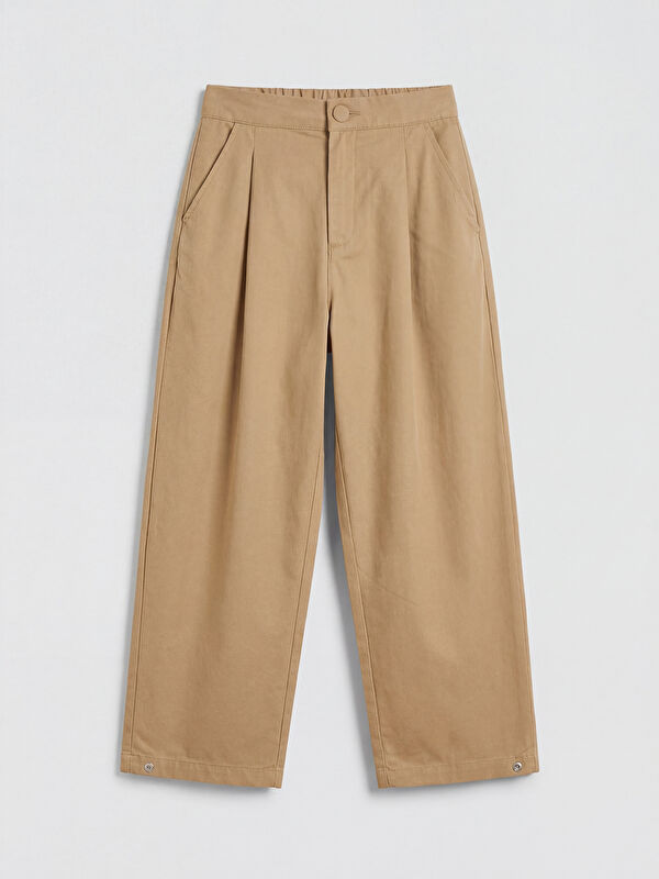 LCW Kids Pileli Kız Çocuk Gabardin Pantolon