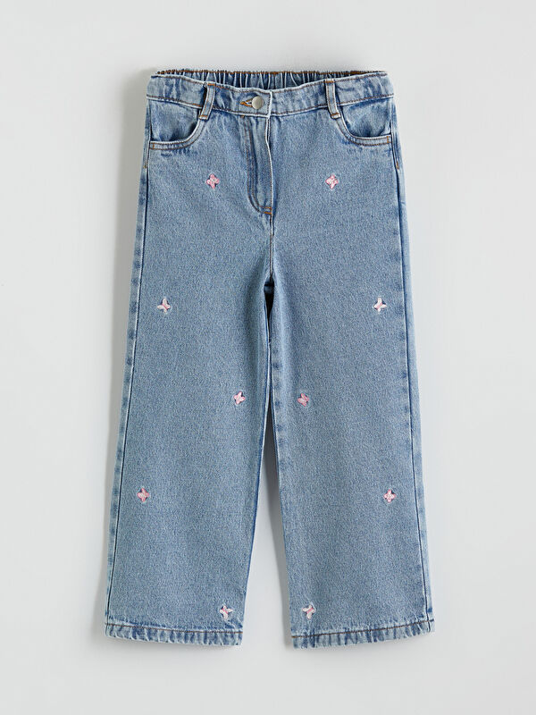 LCW Kids Embroidered Jean Trousers for Girls