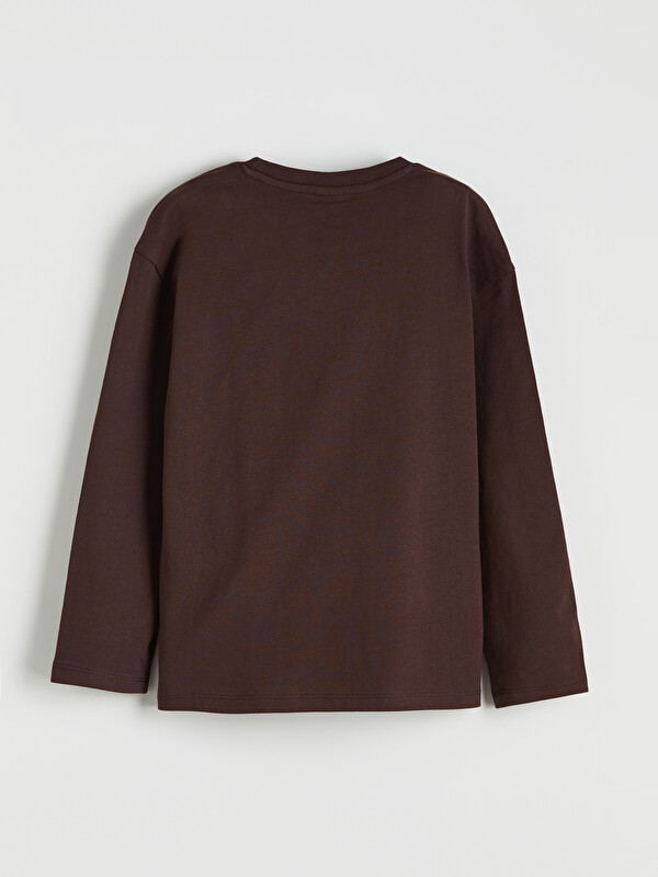 『TEN WORK SHT 長袖 BROWN L』 LCW Kids Crew Neck T-Shirt for Girls - S6JV58Z4-JR3 - LC Waikiki