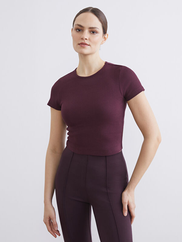 LC WAIKIKI Bisiklet Yaka Fitilli Kadın Crop