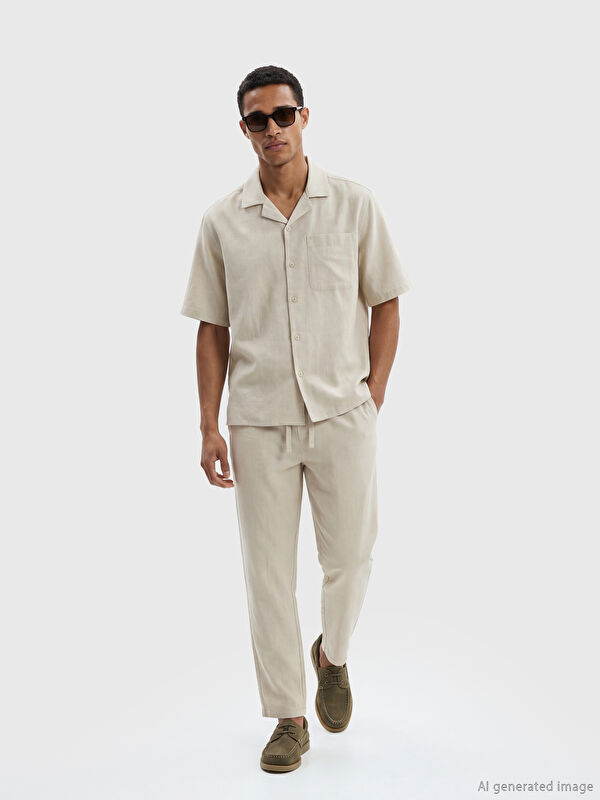 LCW Vision Regular Fit Keten Görünümlü Erkek Pantolon