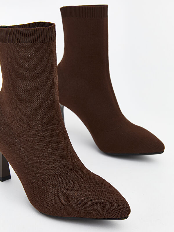 Süet Görünümlü Kadın Topuklu Bot - Görsel 4