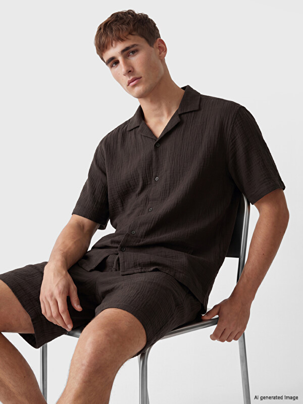 LCW Vision Regular Fit Müslin Erkek Gömlek