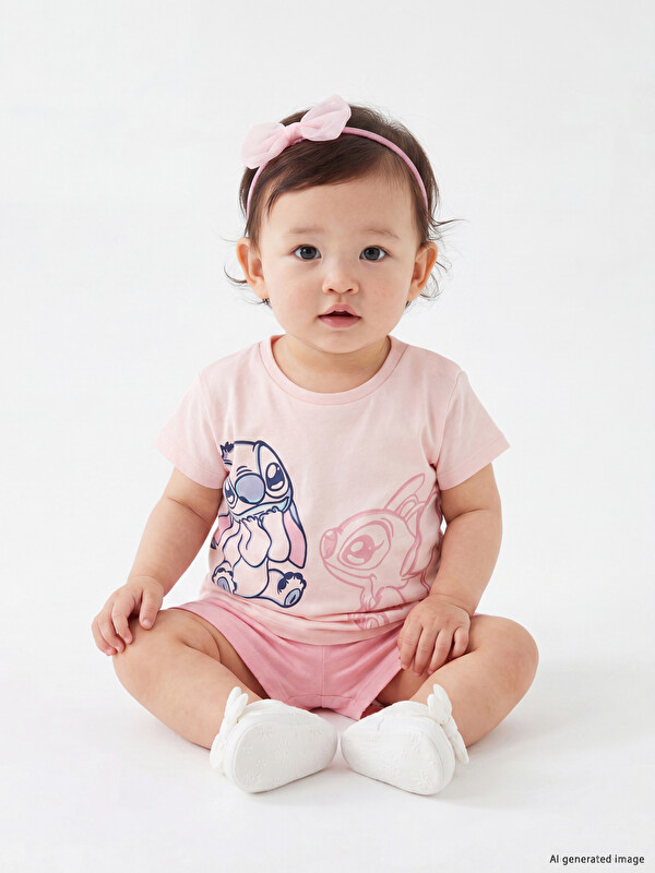 LCW baby Lilo & Stitch ნაბეჭდი ჩვილი გოგონას პიჟამის კომპლექტი