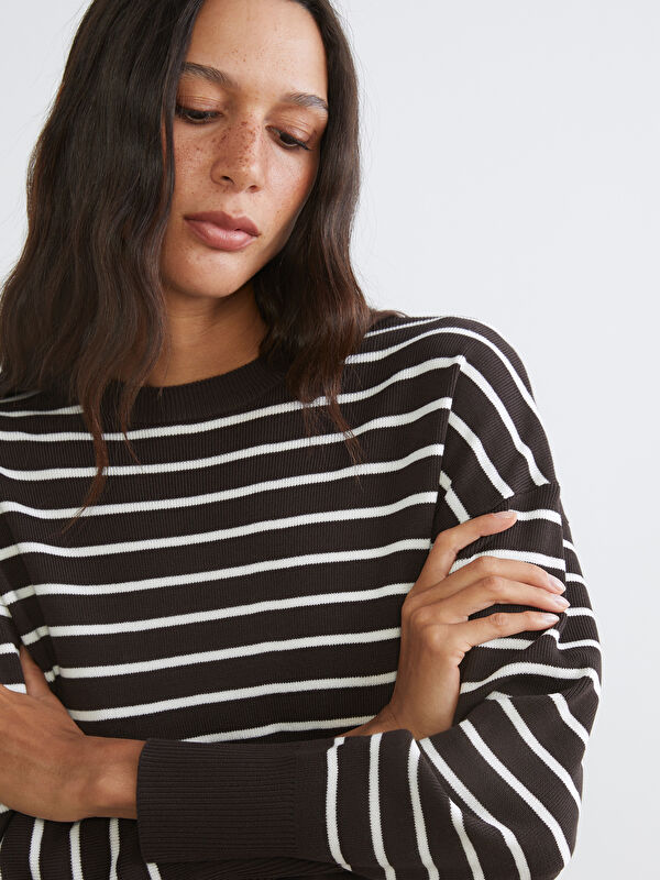 LCW Vision Crew Neck Striped Women's Knitwear Sweater