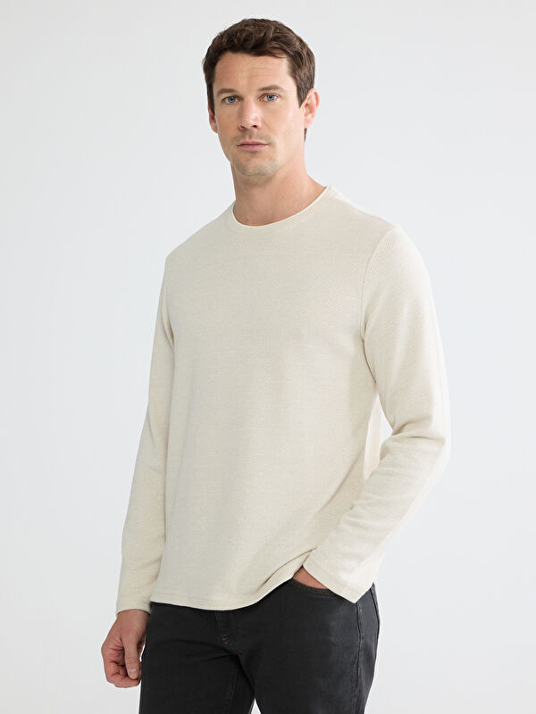 LCWAIKIKI Classic Regular Fit Bisiklet Yaka Erkek Sweatshirt