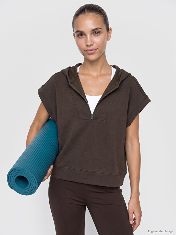 KOOR SPORT Kapüşonlu Soft Touch Kadın Spor Sweatshirt