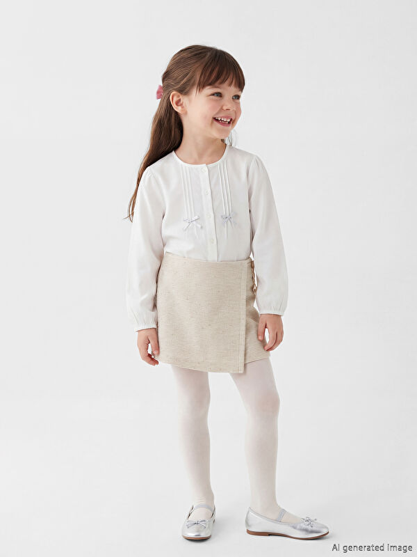 LCW Kids Simli Kız Çocuk Şort Etek ve Külotlu Çorap