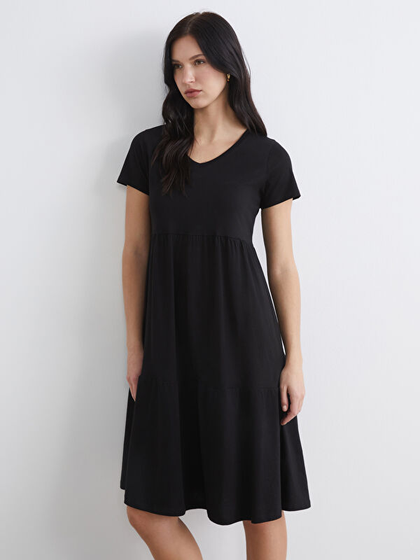 LCW Comfort V Yaka Katkat Elbise