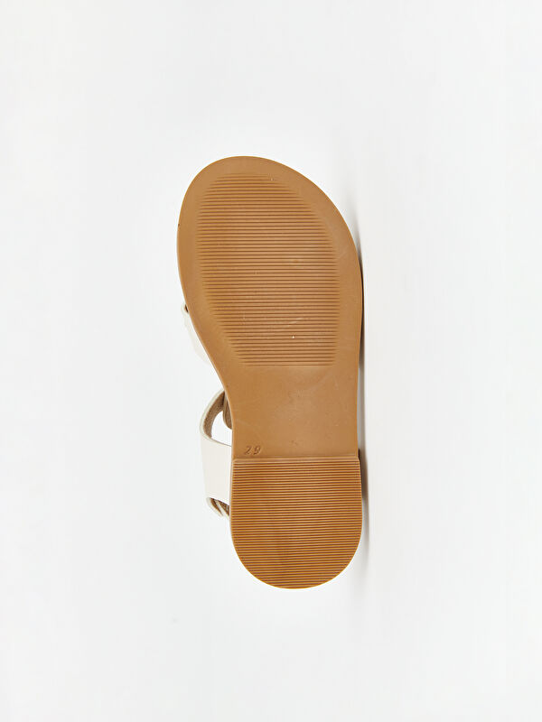 Lcw Steps Bej Lcw Steps Çiçek Nakışlı Kız Bebek Sandalet