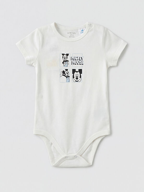 LCW baby Mickey Mouse Baskılı Erkek Bebek Zıbın
