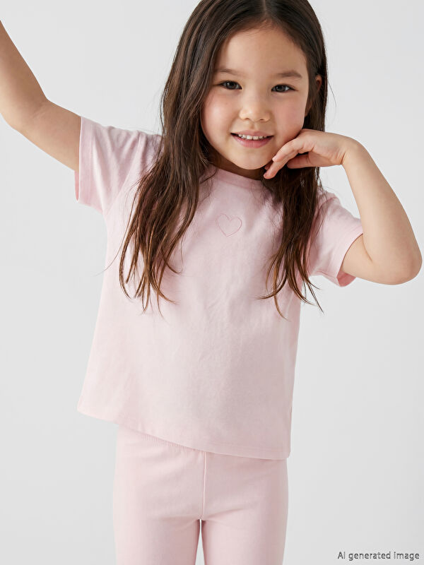 LCW Kids Nakışlı Kız Çocuk Tişört
