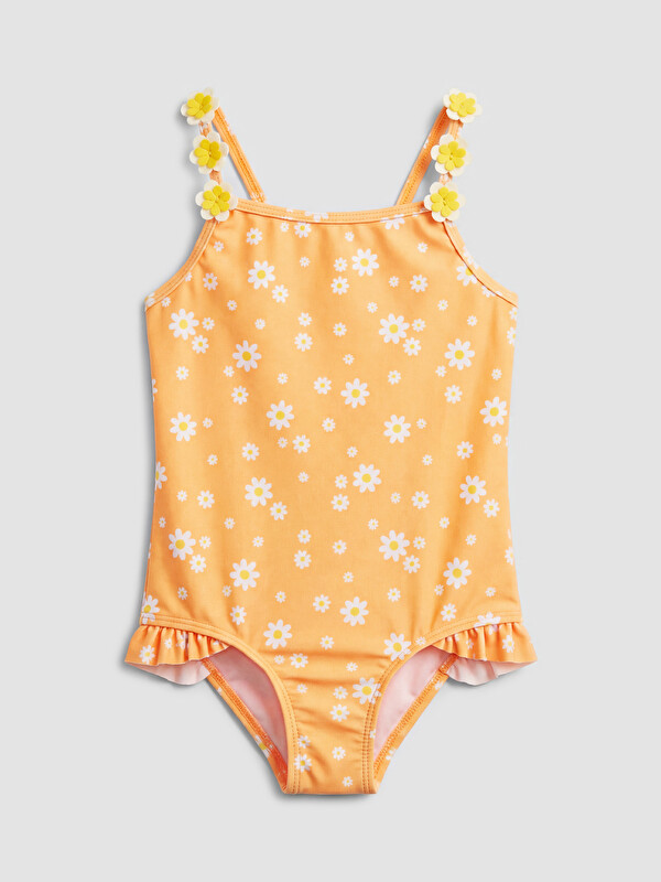 LCW baby UV Korumalı Çiçek Desenli Kız Çocuk Mayo