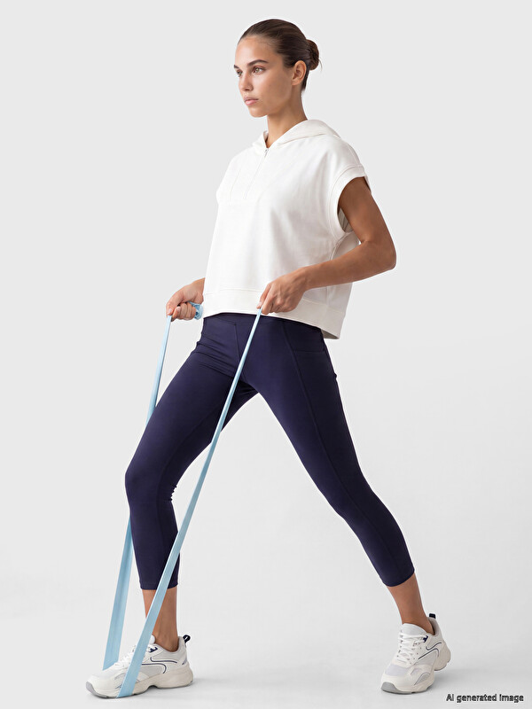KOOR SPORT Beli Lastikli Kadın Spor Tayt