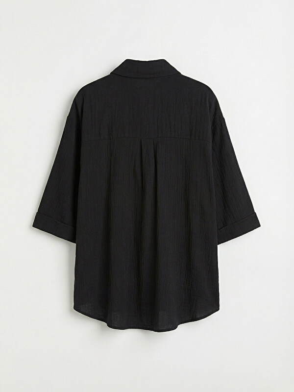 LCW Comfort Textured Oversize Muslin Women's Shirt - S6K822Z8-CVL