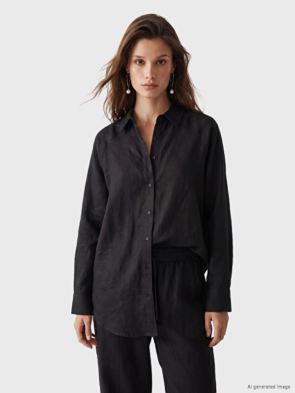 LCW Modest Women's Linen Shirt