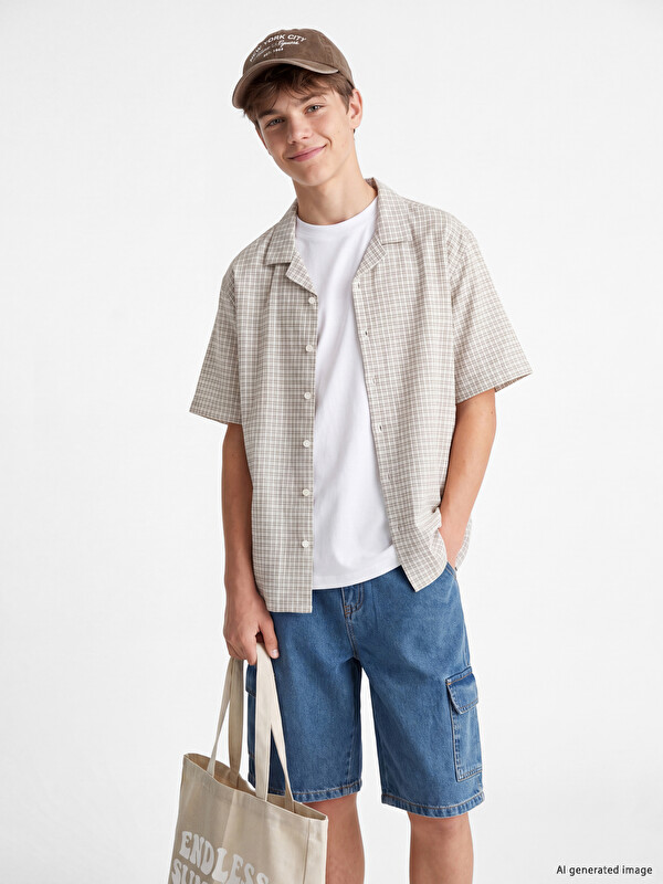 LCW Kids Boys' Plaid Short-Sleeve Shirt