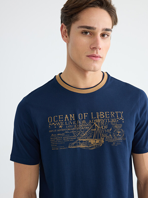 LCWAIKIKI Classic Plus Size Crew Neck Printed Cotton Men's T-Shirt