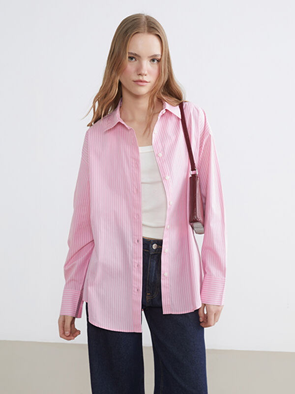 XSIDE Striped Oversize Poplin Women's Shirt
