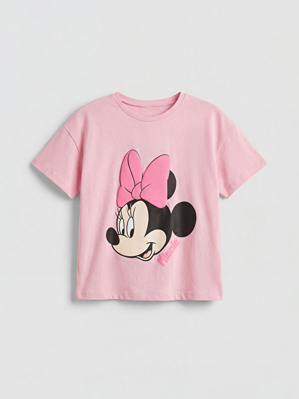 LCW Kids Minnie Mouse Baskılı Kız Çocuk Tişört