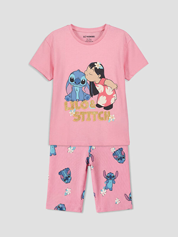 LCW Kids Lilo and Stitch Printed Girls' Leggings Set