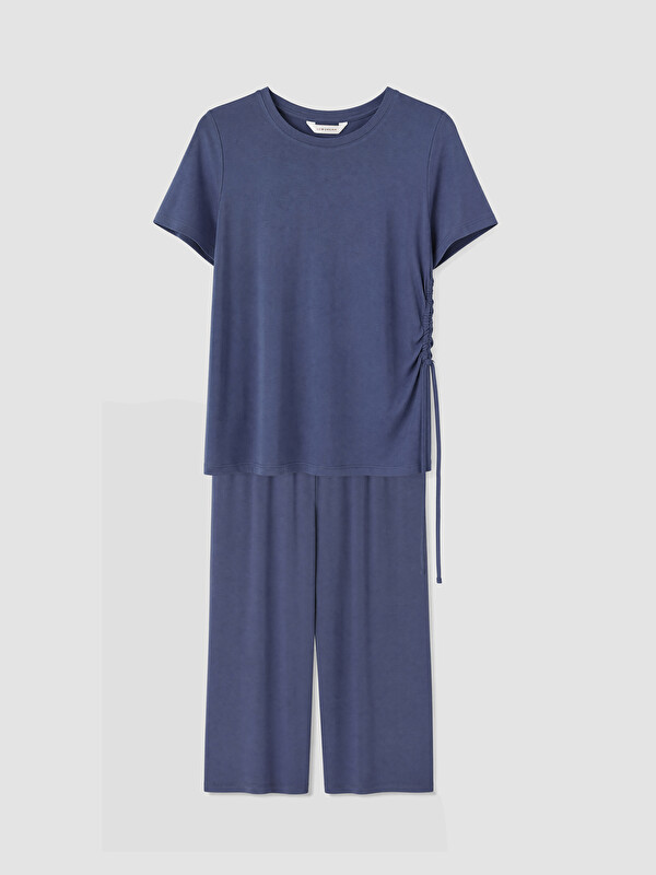 LCW DREAM Bisiklet Yaka Kadın Kaprili Pijama Takımı