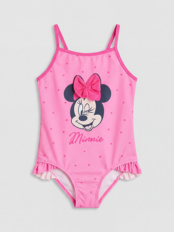 LCW Kids Minnie Mouse Baskılı Kız Çocuk Mayo