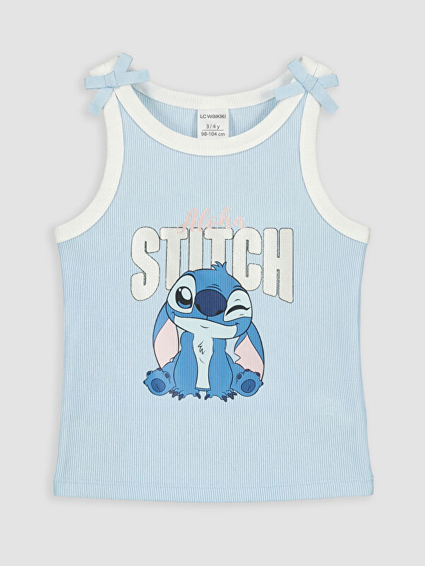 LCW Kids Stitch Printed Girls' Ribbed Tank Top