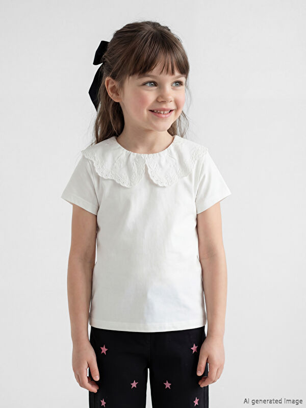 LCW Kids Bebe Yaka Kız Çocuk Tişört