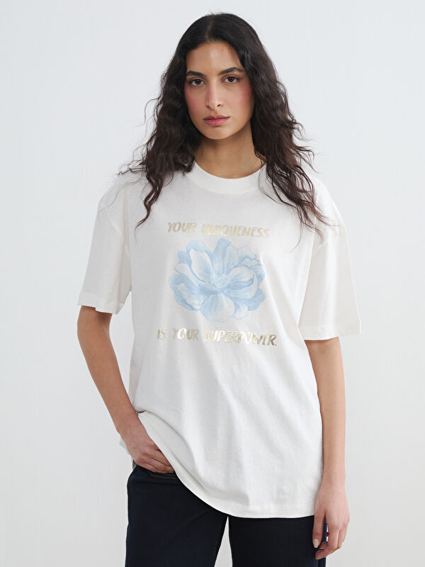 LCW Modest Crew Neck Printed Women's T-Shirt