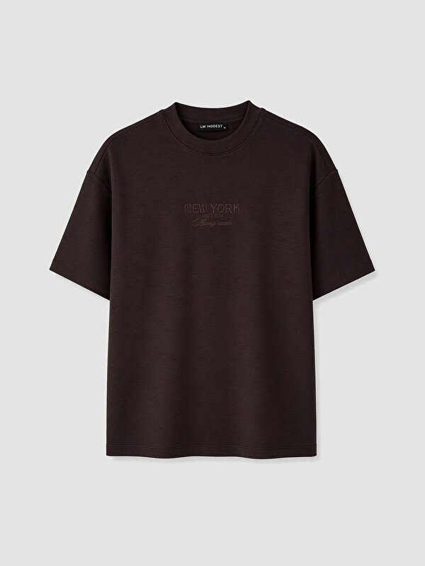 LCW Modest Woman Brown T-Shirt